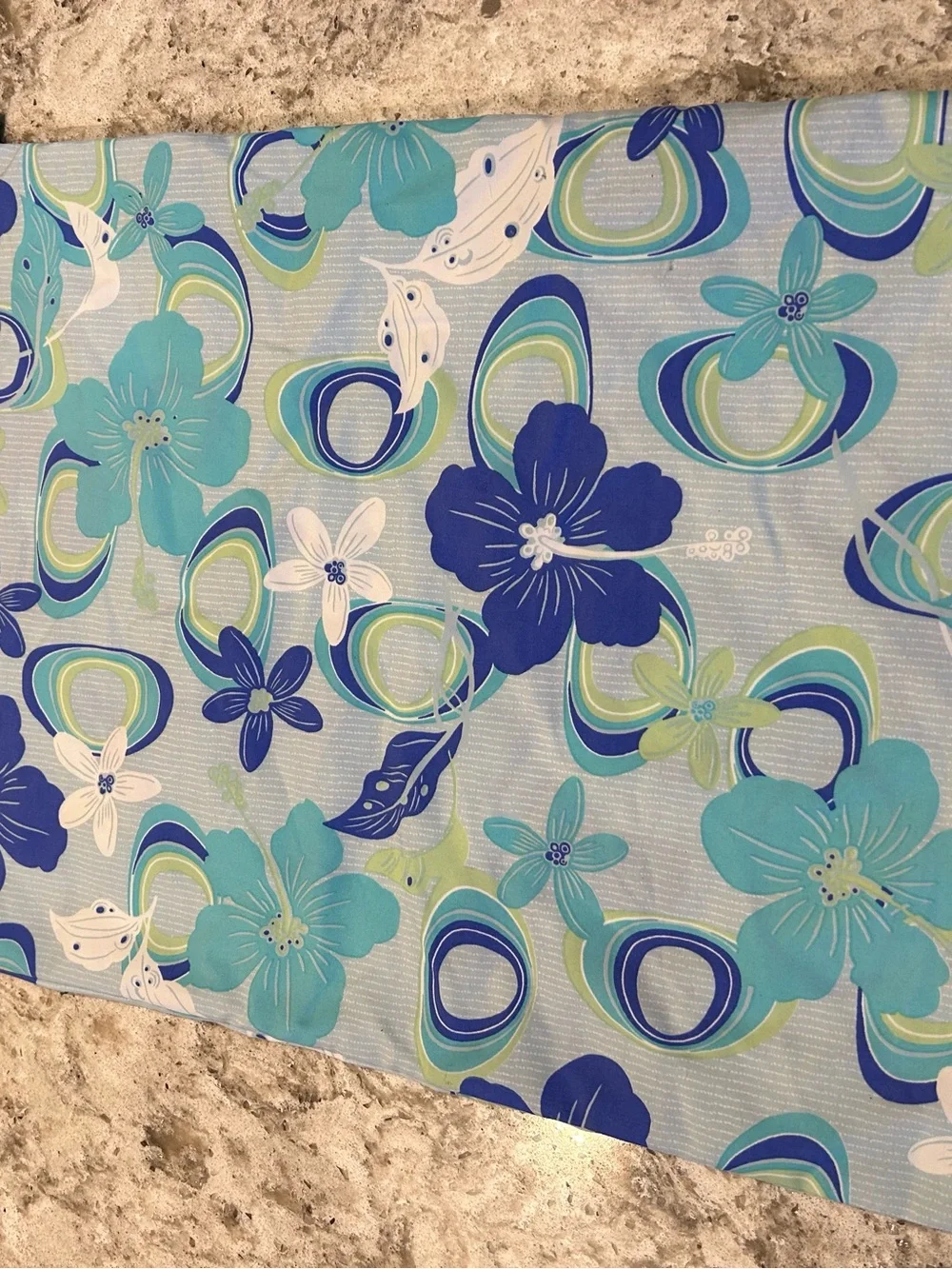 Patagonia Floral Drawstring Bag in Blue, Teal, White